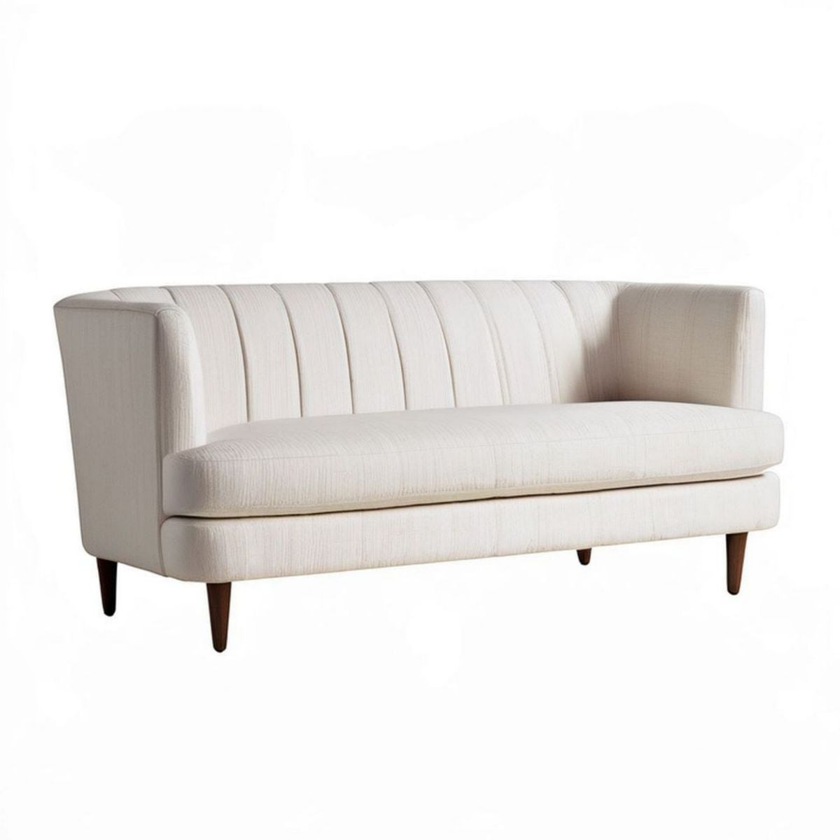 2-Sitzer-Sofa 180 x 82 x 78 cm Creme/Dunkelbraun Polyester Massivholz