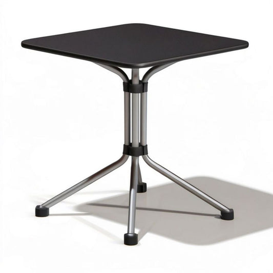 Höhenverstellbarer Beistelltisch 40 x 40 cm Schwarz/Silber, quadratisch
