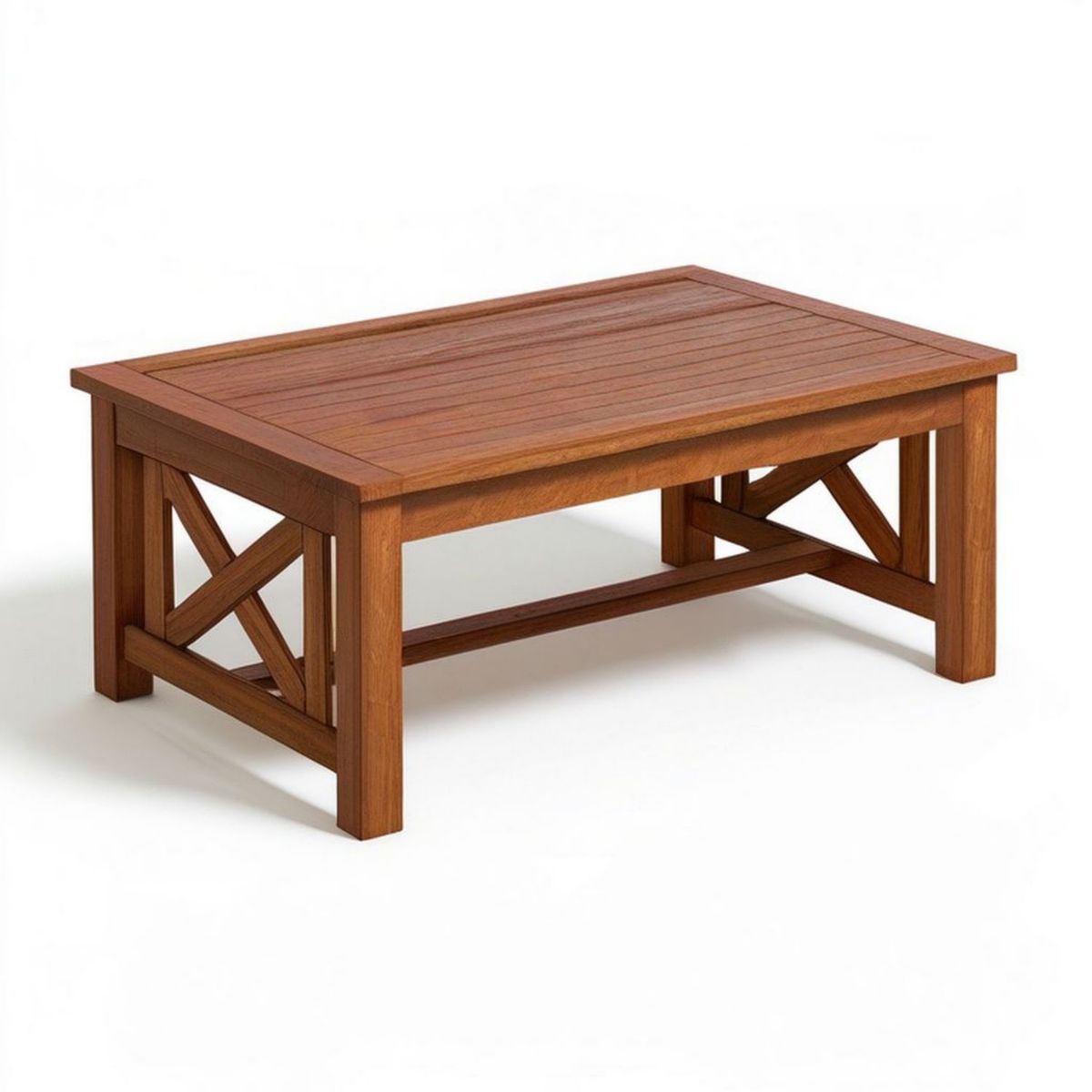 Couchtisch aus massivem Akazienholz, Braun, 110 x 60 x 45 cm