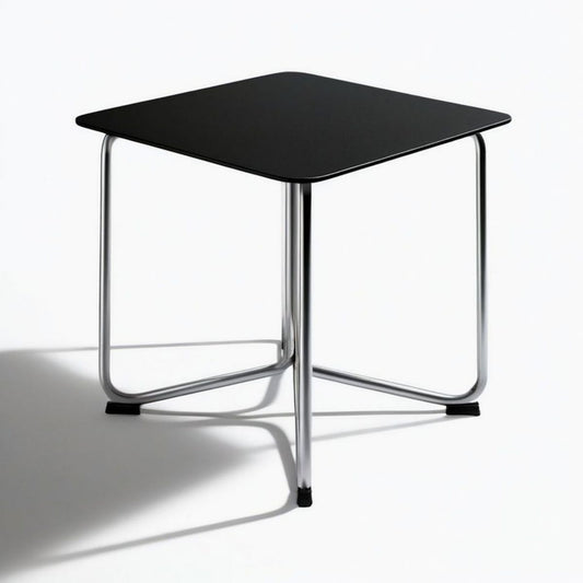 Quadratischer Beistelltisch 50 x 50 x 45 cm Schwarz/Silberfarben