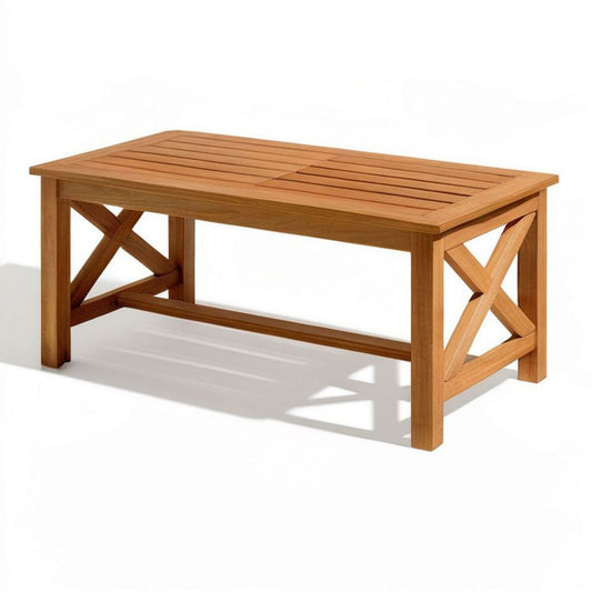 Couchtisch aus massivem Akazienholz, honigbraun, 110 x 60 x 45 cm