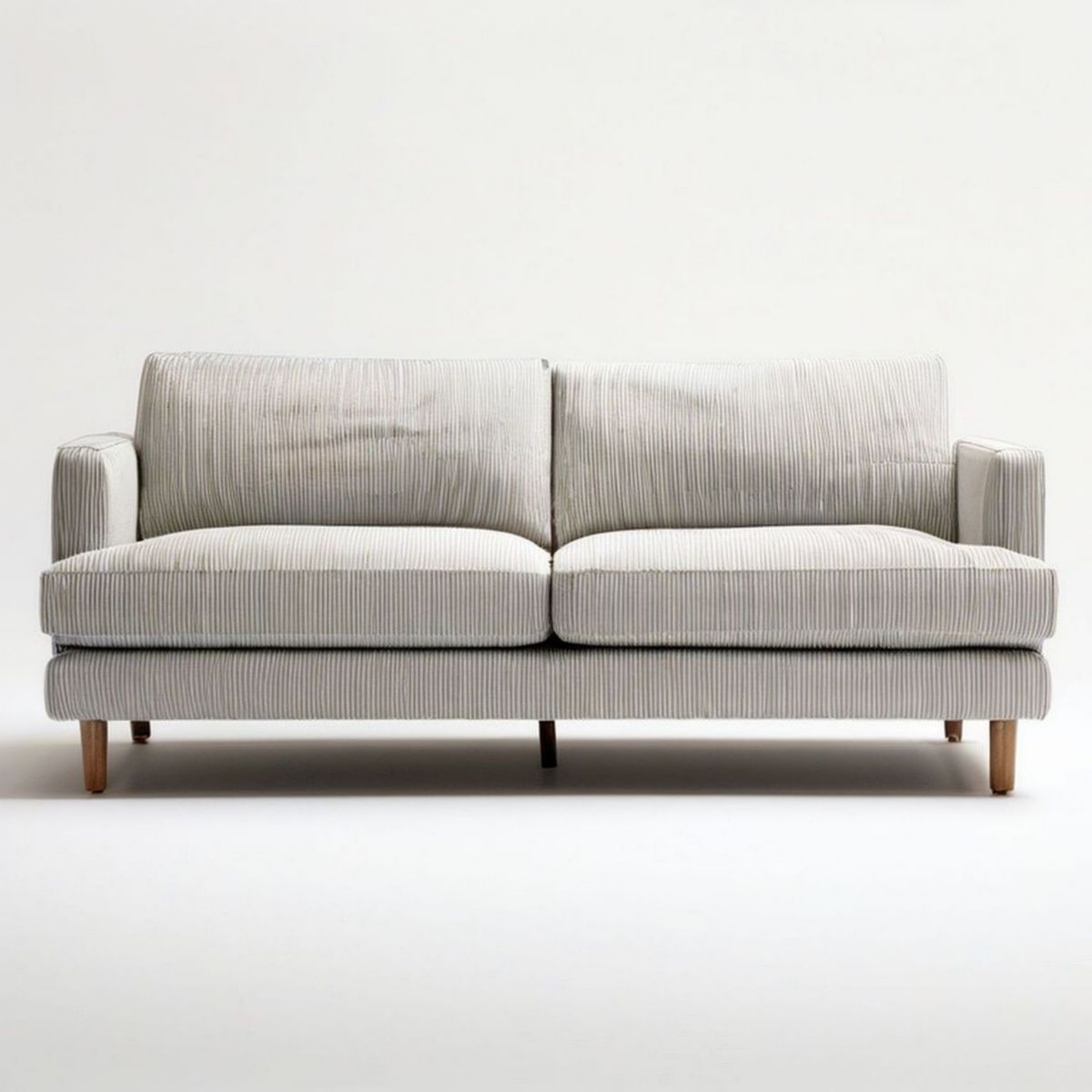 2-Sitzer-Sofa 180 x 90 x 85 cm Beige mit Cordbezug und Massivholzfüssen